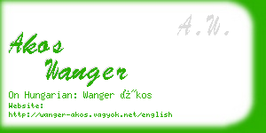 akos wanger business card